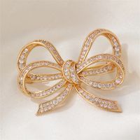 Simple Style Classic Style Bow Knot Copper Plating Inlay Zircon Women's Brooches 1 Piece main image 4