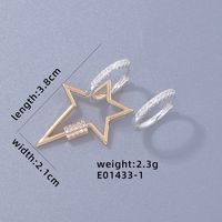 1 Pair Simple Style Pentagram Round Ball Plating Inlay Copper Zircon Drop Earrings sku image 1