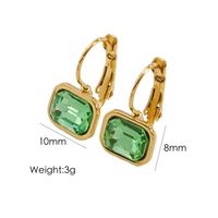 1 Pair Simple Style Classic Style Square Inlay 304 Stainless Steel Rhinestones 14K Gold Plated Drop Earrings sku image 3