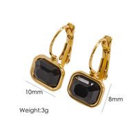 1 Pair Simple Style Classic Style Square Inlay 304 Stainless Steel Rhinestones 14K Gold Plated Drop Earrings sku image 5