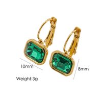 1 Pair Simple Style Classic Style Square Inlay 304 Stainless Steel Rhinestones 14K Gold Plated Drop Earrings sku image 6