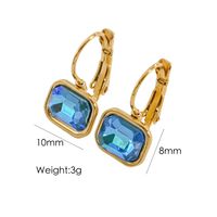 1 Pair Simple Style Classic Style Square Inlay 304 Stainless Steel Rhinestones 14K Gold Plated Drop Earrings sku image 9