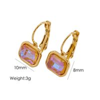1 Pair Simple Style Classic Style Square Inlay 304 Stainless Steel Rhinestones 14K Gold Plated Drop Earrings sku image 11