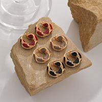 1 Pair French Style Geometric Plating Copper 18k Gold Plated Ear Studs main image 1