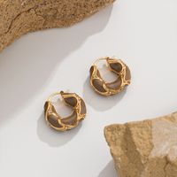 1 Pair French Style Geometric Plating Copper 18k Gold Plated Ear Studs main image 2