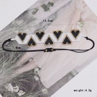 Ig Style Retro Heart Shape Glass Beaded Knitting Inlay Zircon Women's Bracelets main image 2