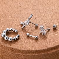 1 Piece Ear Cartilage Rings & Studs Sweet Leaf Crown Copper Plating Inlay Zircon main image 2