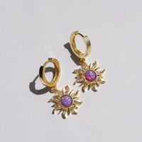 Copper Sweet Gemstone Sun Opal Rings Earrings Necklace sku image 22