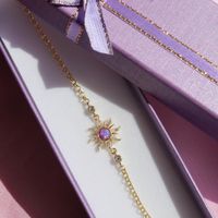 Copper Sweet Gemstone Sun Opal Rings Earrings Necklace sku image 19