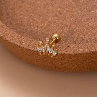 1 Piece Ear Cartilage Rings & Studs Sweet Leaf Crown Copper Plating Inlay Zircon sku image 8