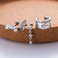 1 Piece Ear Cartilage Rings & Studs Sweet Water Droplets Butterfly Copper Plating Inlay Zircon main image 8