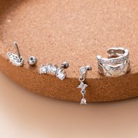1 Piece Ear Cartilage Rings & Studs Sweet Water Droplets Butterfly Copper Plating Inlay Zircon main image 6