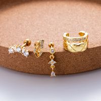 1 Piece Ear Cartilage Rings & Studs Sweet Water Droplets Butterfly Copper Plating Inlay Zircon main image 9
