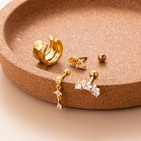1 Piece Ear Cartilage Rings & Studs Sweet Water Droplets Butterfly Copper Plating Inlay Zircon main image 7
