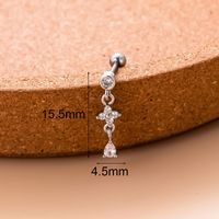 1 Piece Ear Cartilage Rings & Studs Sweet Water Droplets Butterfly Copper Plating Inlay Zircon main image 2