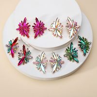 1 Pair Glam Geometric Wings Plating Inlay Alloy Zinc Alloy Glass Ear Studs main image 4