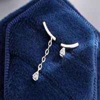 1 Pair Simple Style Classic Style Water Droplets Plating Inlay Sterling Silver Zircon White Gold Plated Gold Plated Drop Earrings sku image 2