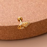 1 Piece Ear Cartilage Rings & Studs Sweet Water Droplets Butterfly Copper Plating Inlay Zircon sku image 4