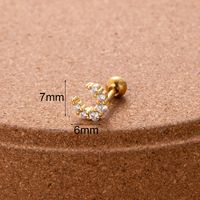 1 Piece Ear Cartilage Rings & Studs Sweet Moon Heart Shape Flower Copper Plating Inlay Zircon main image 3