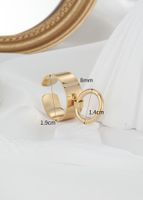 304 Stainless Steel 14K Gold Plated Vintage Style Plating Circle Solid Color Open Rings main image 1