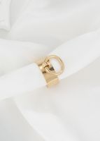 304 Stainless Steel 14K Gold Plated Vintage Style Plating Circle Solid Color Open Rings main image 2