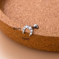 1 Piece Ear Cartilage Rings & Studs Sweet Moon Copper Plating Inlay Zircon main image 3