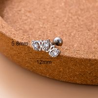 1 Piece Ear Cartilage Rings & Studs Sweet Moon Copper Plating Inlay Zircon sku image 2