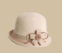 Women's Elegant Basic Lady Solid Color Flowers Crimping Bucket Hat main image 2