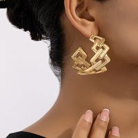 1 Pair Simple Style Rhombus Plating Alloy Gold Plated Ear Studs main image 8