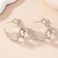 1 Pair Simple Style Rhombus Plating Alloy Gold Plated Ear Studs main image 4