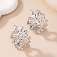 1 Pair Simple Style Rhombus Plating Alloy Gold Plated Ear Studs main image 5