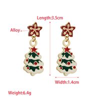 1 Pair Cute Christmas Streetwear Christmas Tree Santa Claus Christmas Socks Enamel Inlay Alloy Rhinestones Drop Earrings main image 7