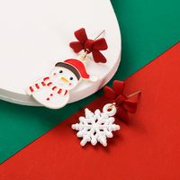 1 Pair Cute Christmas Streetwear Christmas Tree Santa Claus Christmas Socks Enamel Inlay Alloy Rhinestones Drop Earrings main image 6