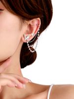 1 Set 2 Pieces Simple Style Classic Style Star Moon Butterfly Plating Inlay Copper Zircon Silver Plated Ear Cuffs sku image 8