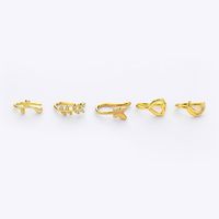 1 Piece Nose Rings & Studs Simple Style Classic Style Heart Shape Copper Plating Gold Plated Nose Rings & Studs main image 1