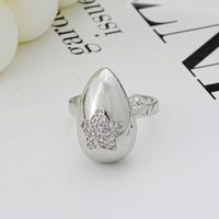 Simple Style Geometric Color Block Copper Plating Inlay Zircon White Gold Plated Gold Plated Open Rings main image 5