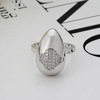 Simple Style Geometric Color Block Copper Plating Inlay Zircon White Gold Plated Gold Plated Open Rings main image 4