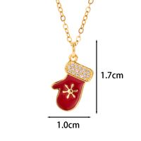 Classic Style Christmas Hat Christmas Tree Santa Claus Stainless Steel Copper Plating Inlay Zircon 18k Gold Plated Pendant Necklace sku image 9
