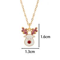Classic Style Christmas Hat Christmas Tree Santa Claus Stainless Steel Copper Plating Inlay Zircon 18k Gold Plated Pendant Necklace sku image 2