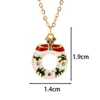 Classic Style Christmas Hat Christmas Tree Santa Claus Stainless Steel Copper Plating Inlay Zircon 18k Gold Plated Pendant Necklace sku image 12