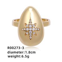 Simple Style Geometric Color Block Copper Plating Inlay Zircon White Gold Plated Gold Plated Open Rings sku image 3
