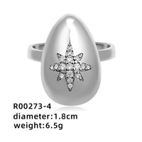 Einfacher Stil Geometrisch Farbblock Kupfer Überzug Inlay Zirkon Weißgold Plattiert Vergoldet Offener Ring sku image 4