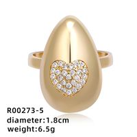 Einfacher Stil Geometrisch Farbblock Kupfer Überzug Inlay Zirkon Weißgold Plattiert Vergoldet Offener Ring sku image 5