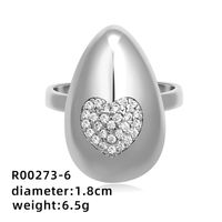 Simple Style Geometric Color Block Copper Plating Inlay Zircon White Gold Plated Gold Plated Open Rings sku image 6