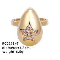 Simple Style Geometric Color Block Copper Plating Inlay Zircon White Gold Plated Gold Plated Open Rings sku image 9
