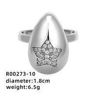 Simple Style Geometric Color Block Copper Plating Inlay Zircon White Gold Plated Gold Plated Open Rings sku image 10