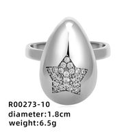 Einfacher Stil Geometrisch Farbblock Kupfer Überzug Inlay Zirkon Weißgold Plattiert Vergoldet Offener Ring sku image 10