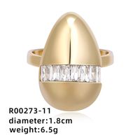 Simple Style Geometric Color Block Copper Plating Inlay Zircon White Gold Plated Gold Plated Open Rings sku image 11