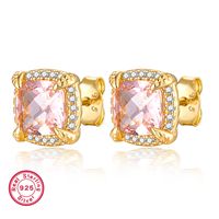 Luxurious Star Sterling Silver Plating Inlay Gem Zircon 18k Gold Plated Rhodium Plated Women's Jewelry Set sku image 2