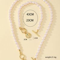 Glam Luxurious Geometric Imitation Pearl Plating 14k Gold Plated Women's Bracelets Necklace sku image 1